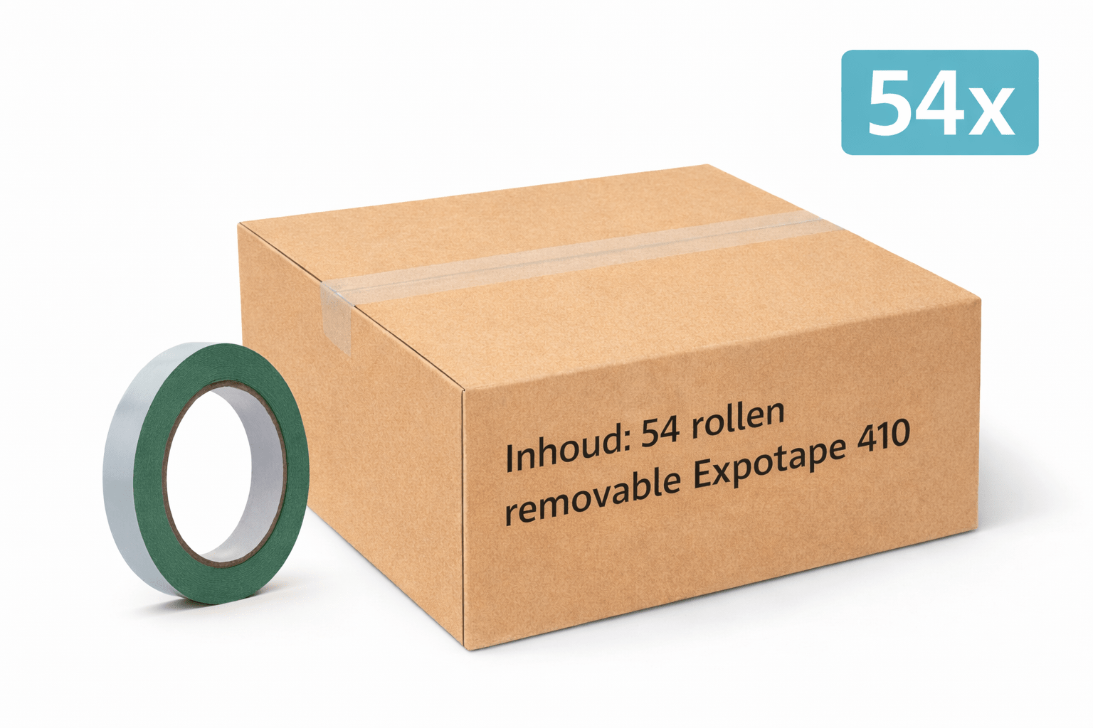 48x MegaTape 410 · dubbelzijdige verwijderbare expotape · 25 m op rol · 25 mm · groen - Megatape 410 - 3BUTE