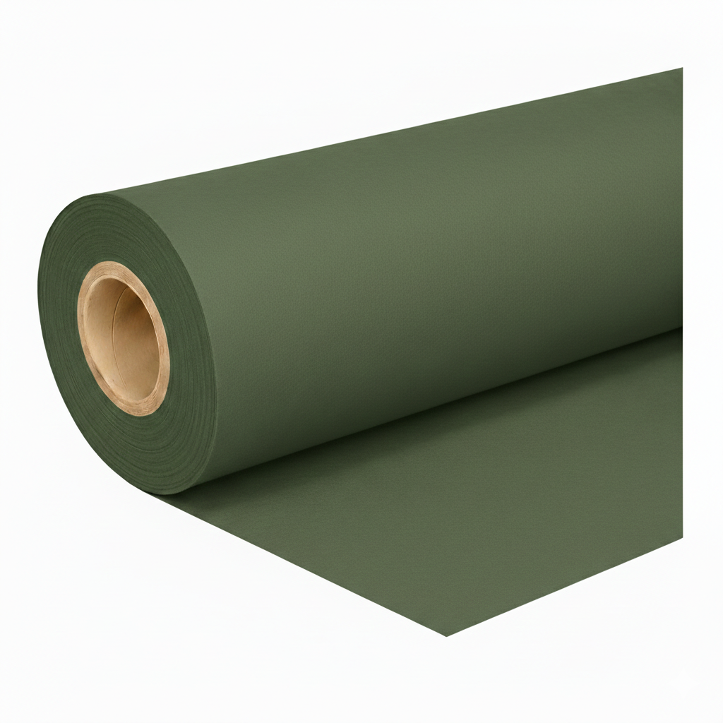 brandwerend Flanel 260 cm legergroen (6700) rol 50m voor events, theater en beurzen