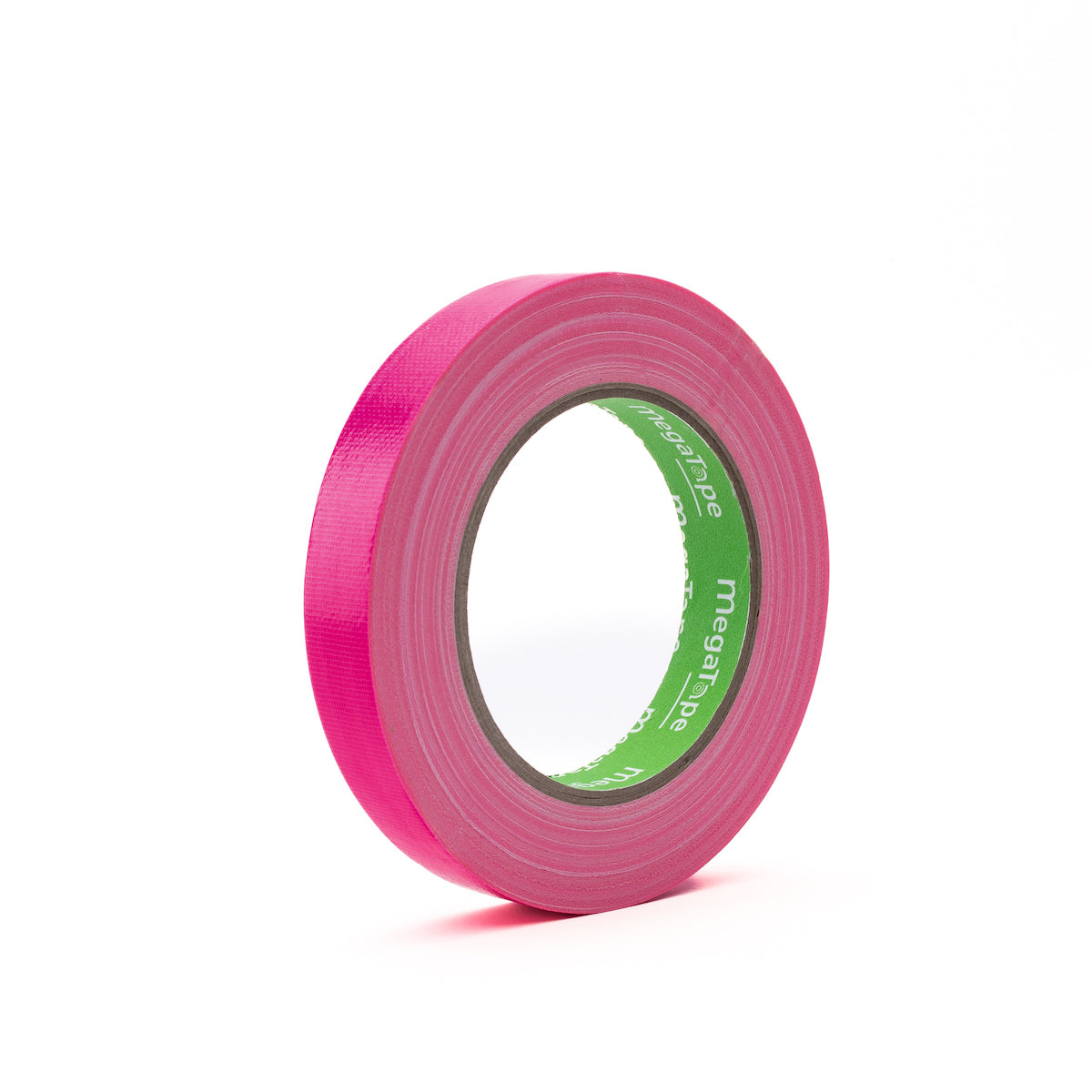 rol uit doos met 32x MegaTape UT70 fluor gaffa tape 25 m op rol 19 mm rose voor events, theater en beurzen