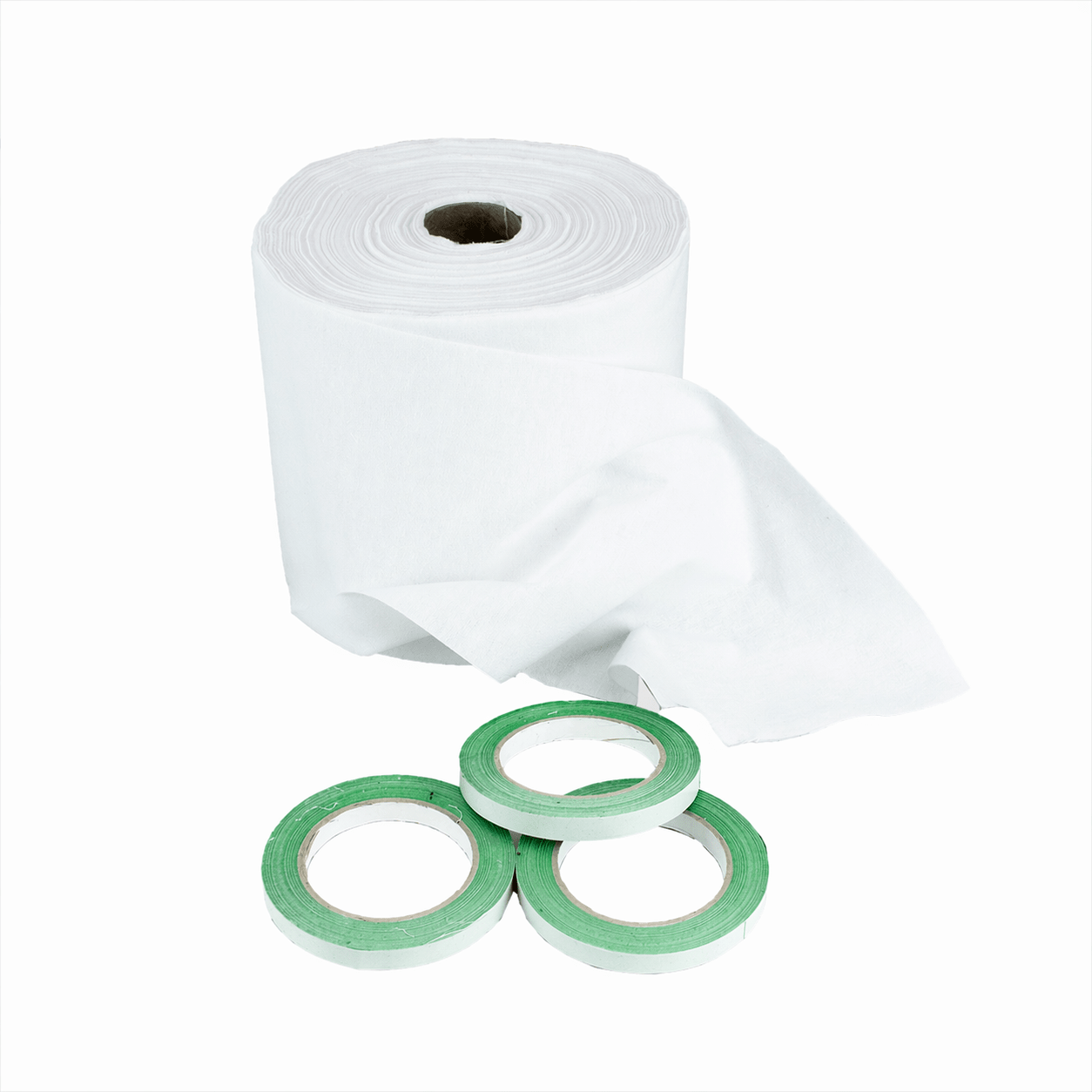 Premium flanel · 20 cm · wit (0301) · rol 30m · met tape - Pre - cut flanel - 3BUTE