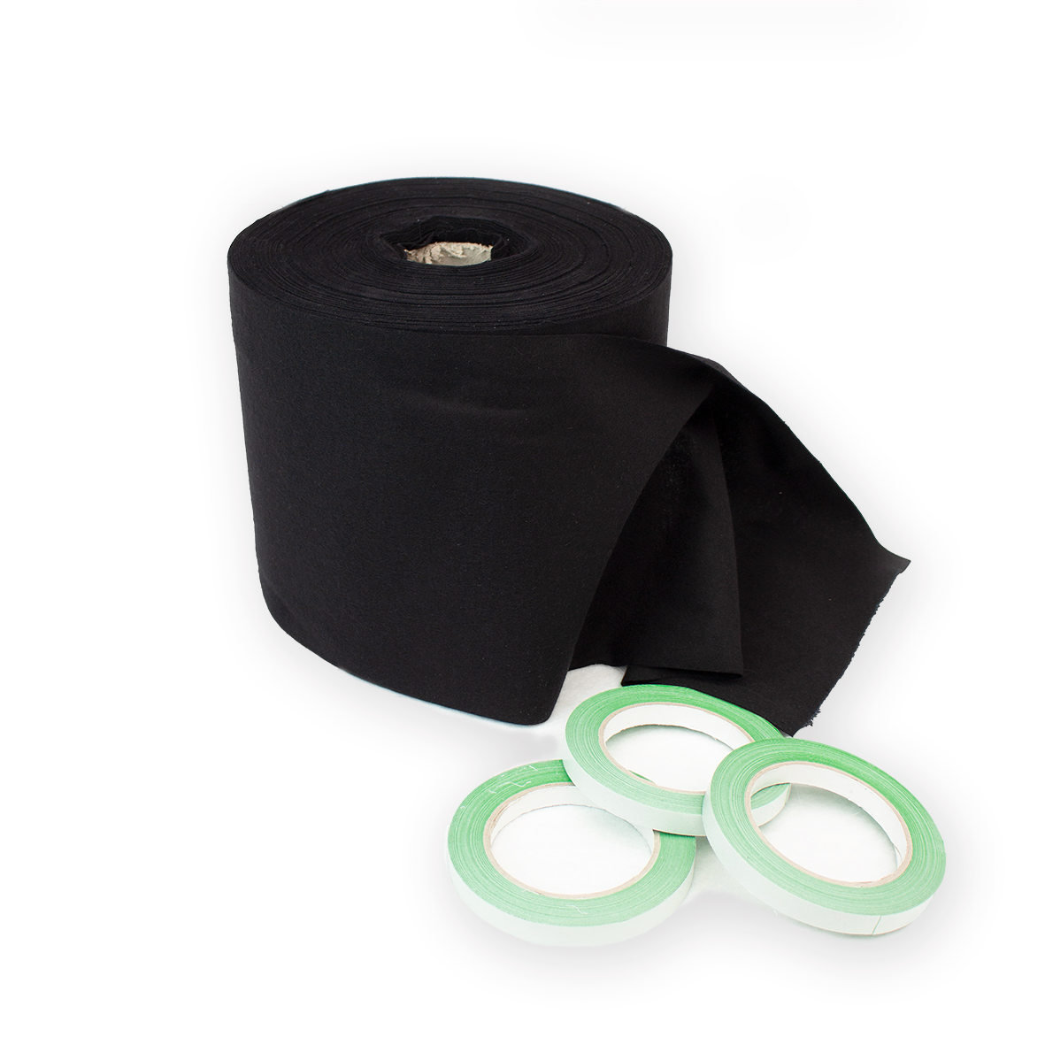 brandwerend Precut flanel 20 cm zwart (9300) rol 60m voor events, theater en beurzen