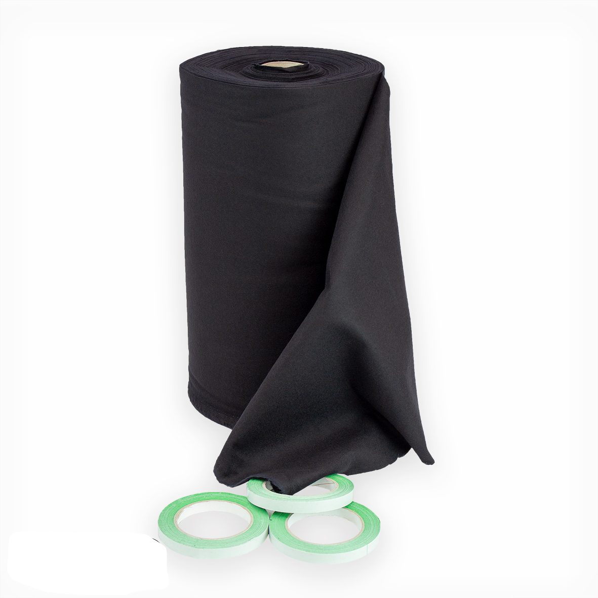 brandwerend Precut flanel 40 cm zwart (9300) rol 30m voor events, theater en beurzen