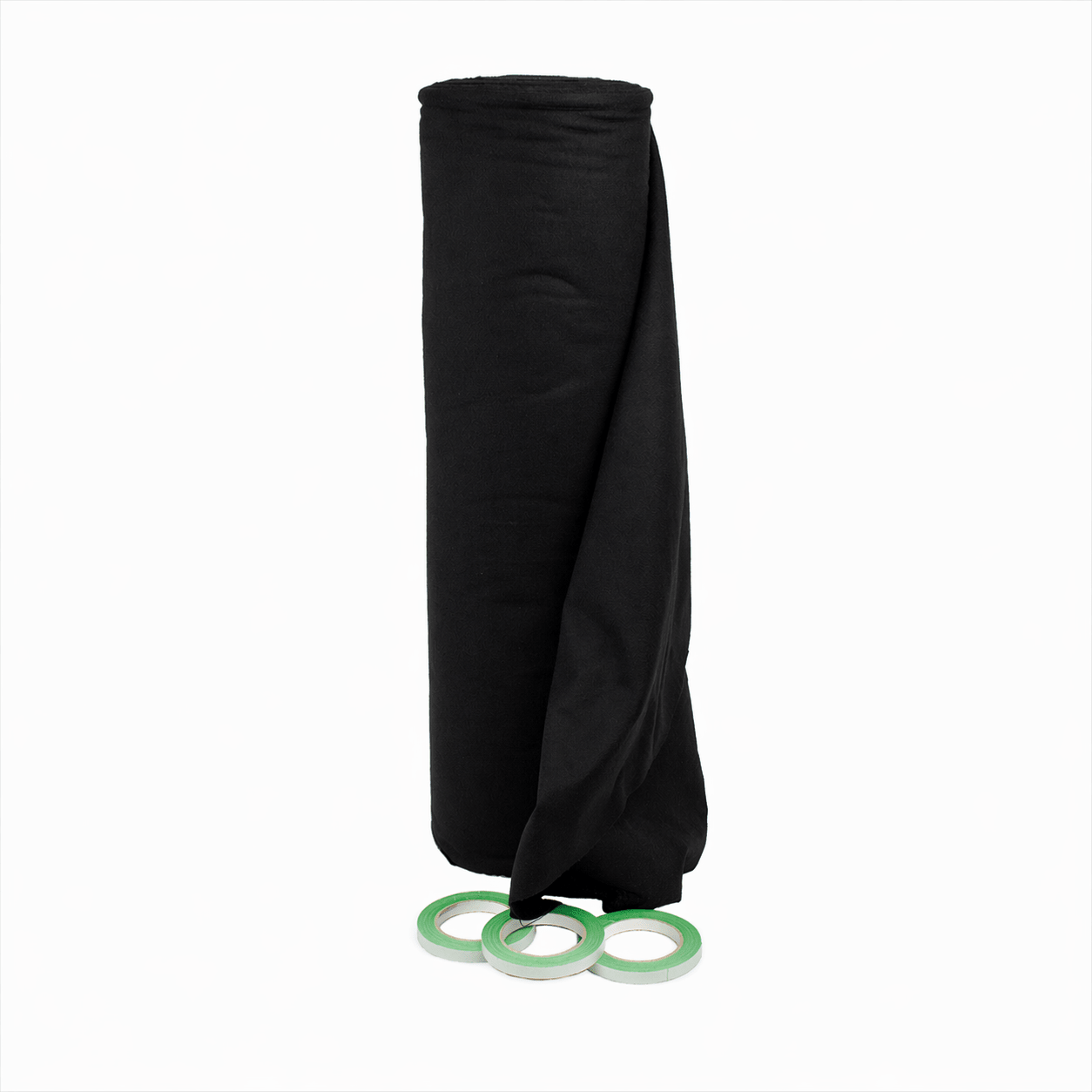 Premium flanel · 80 cm · zwart (9300) · rol 30m · met tape - Pre - cut flanel - 3BUTE