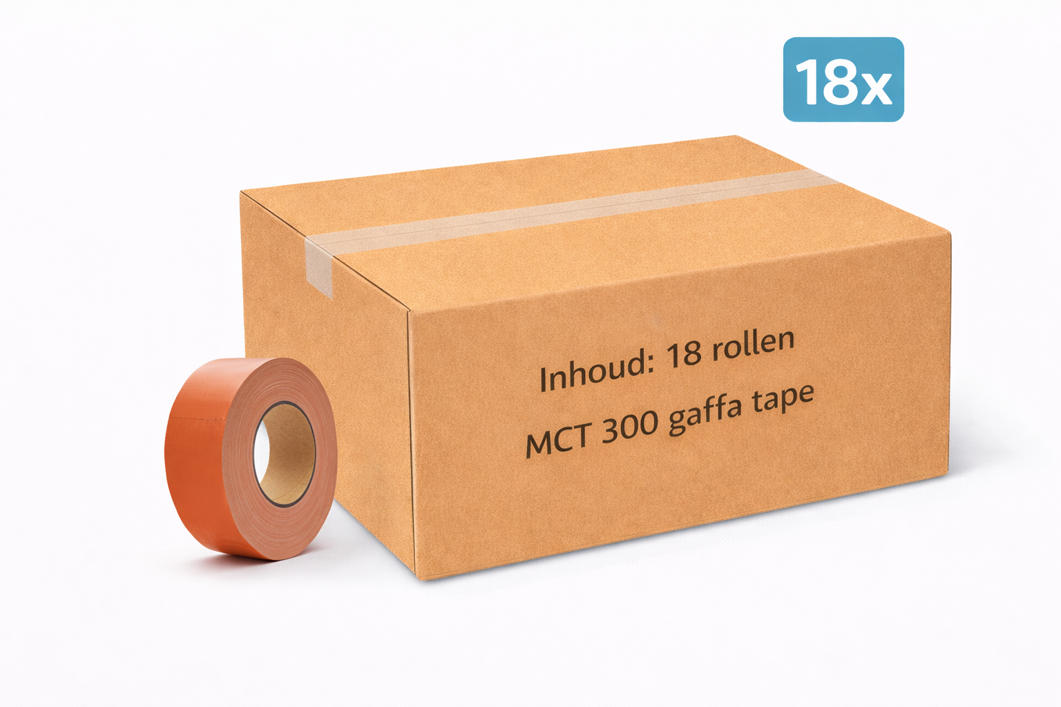 18x MegaTape MCT 300 · Gaffa tape · 50 mm · oranje · rol 50m