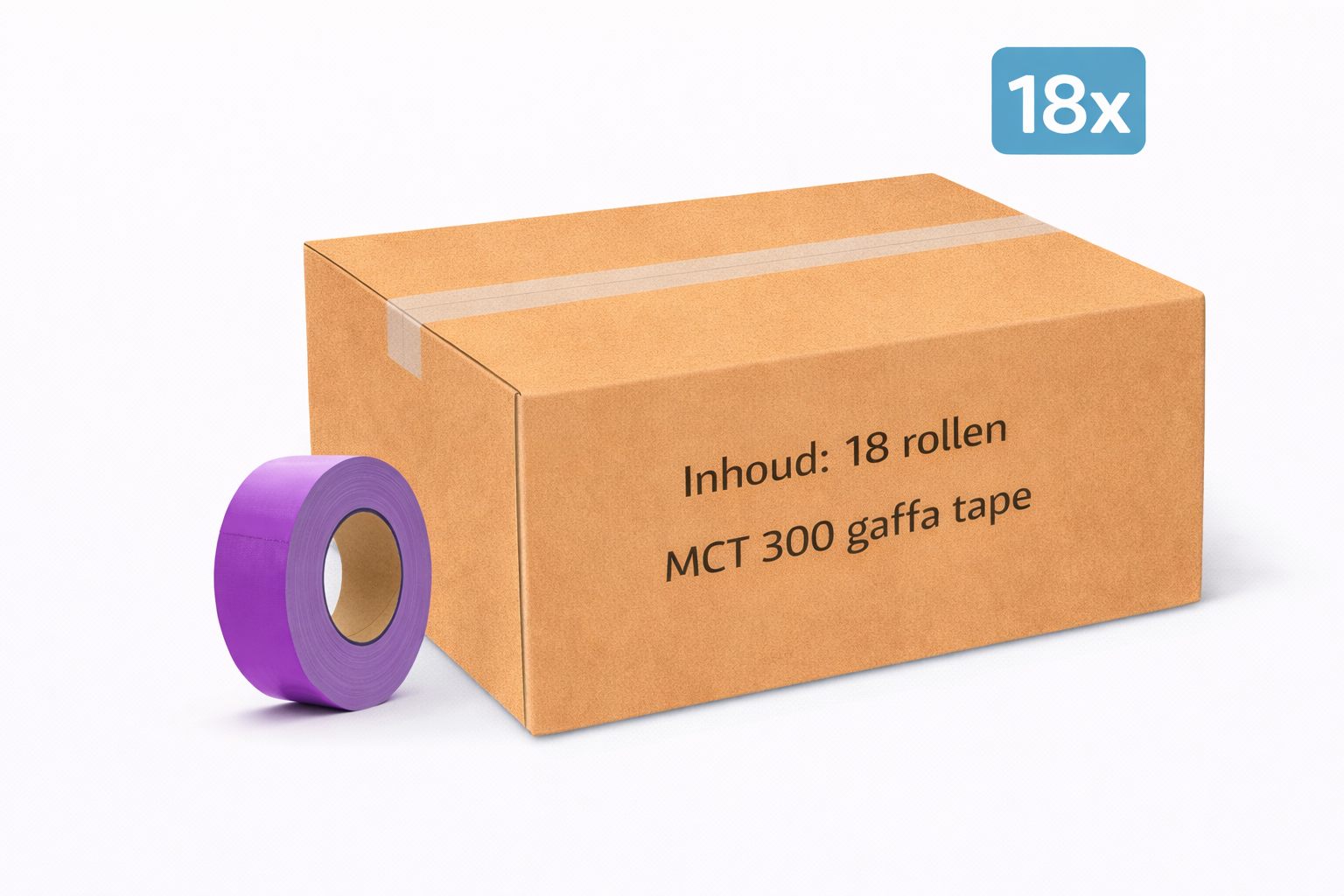 18x MegaTape MCT 300 · Gaffa tape · 50 mm · paars · rol 50m