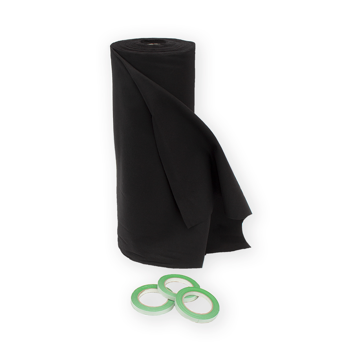 brandwerend Precut flanel 60 cm zwart (9300) rol 30m voor events, theater en beurzen