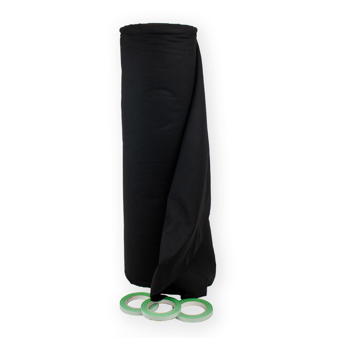 brandwerend Precut flanel 80 cm zwart (9300) rol 60m voor events, theater en beurzen